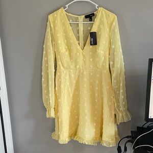 Flawed Chic Yellow Long Sleeve Dress